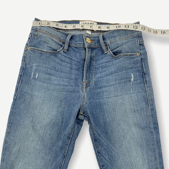FRAME Le High Distressed Crop Skinny Jeans - Picture 4 of 8